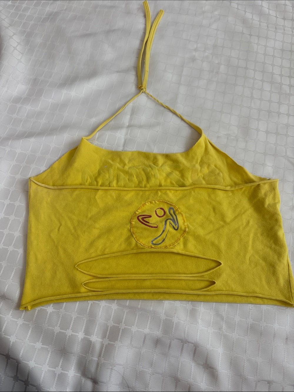 Zumba Fitness Yellow Halter Crop Top with Red Logo - Picture 2 of 3